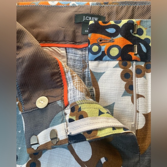 J. Crew multicolor paisley patterned capri pants, size 12 - Picture 5 of 11